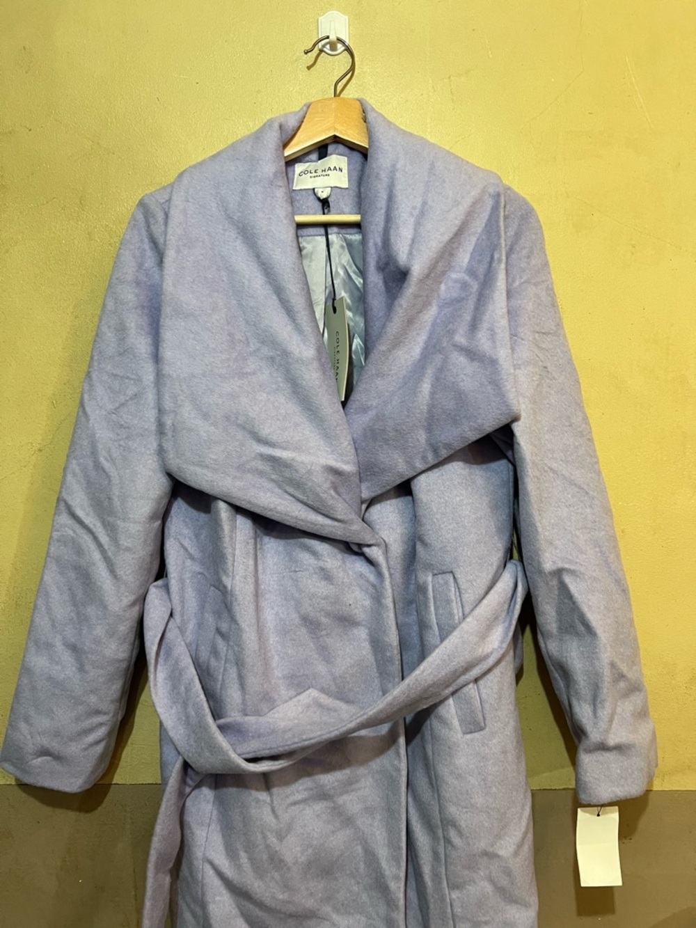 Cole Haan Light Lavender Wrap Belted Trench Coat